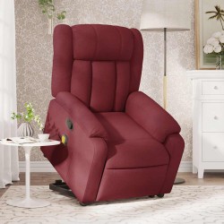 Fauteuil inclinable de massage Rouge bordeaux Tissu 