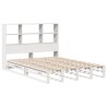 Lit bibliothèque sans matelas blanc 120x190 cm bois massif 