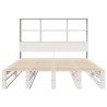 Lit bibliothèque sans matelas blanc 120x190 cm bois massif 