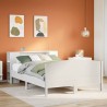 Lit bibliothèque sans matelas blanc 120x190 cm bois pin massif 