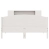 Lit bibliothèque sans matelas blanc 120x190 cm bois pin massif 