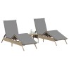 Chaises longues avec coussins lot de 2 beige résine tressée 