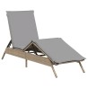 Chaises longues avec coussins lot de 2 beige résine tressée 