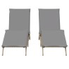 Chaises longues avec coussins lot de 2 beige résine tressée 