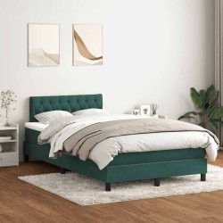 Sommier à lattes de lit et matelas vert foncé 120x220cm velours 