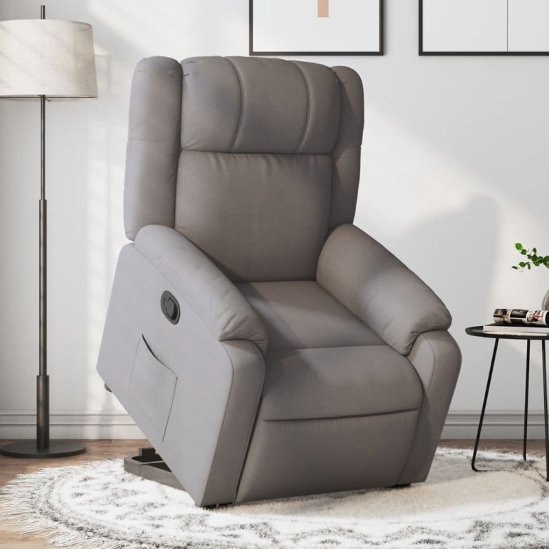 Fauteuil inclinable taupe tissu 