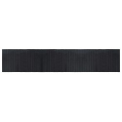 Tapis rectangulaire noir 60x300 cm bambou 