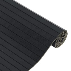 Tapis rectangulaire noir 60x300 cm bambou 
