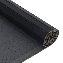 Tapis rectangulaire noir 60x300 cm bambou 