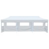 Tente de réception escamotable pliable avec 5 parois 3x9m Blanc 