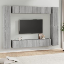 Ensemble de meubles TV 10 pcs Sonoma gris Bois d'ingénierie 
