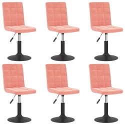 Chaises pivotantes à manger lot de 6 rose velours 