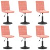 Chaises pivotantes à manger lot de 6 rose velours 