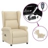 Fauteuil inclinable électrique à oreilles crème tissu 