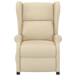 Fauteuil inclinable électrique à oreilles crème tissu 