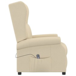 Fauteuil inclinable électrique à oreilles crème tissu 