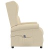 Fauteuil inclinable électrique à oreilles crème tissu 