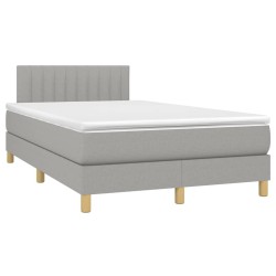 Sommier à lattes de lit et matelas gris clair 120x190 cm tissu 