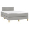 Sommier à lattes de lit et matelas gris clair 120x190 cm tissu 