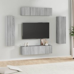 Ensemble de meubles TV 6 pcs Sonoma gris Bois d'ingénierie 