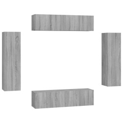Ensemble de meubles TV 6 pcs Sonoma gris Bois d'ingénierie 