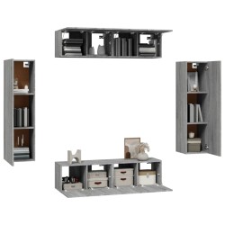 Ensemble de meubles TV 6 pcs Sonoma gris Bois d'ingénierie 