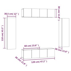 Ensemble de meubles TV 6 pcs Sonoma gris Bois d'ingénierie 
