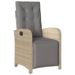 Ensemble de bistro 3 pcs avec coussins beige résine tressée 