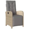 Ensemble de bistro 3 pcs avec coussins beige résine tressée 