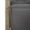 Ensemble de bistro 3 pcs avec coussins beige résine tressée 