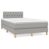 Sommier à lattes de lit et matelas gris clair 120x190 cm tissu 