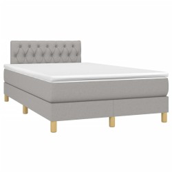 Sommier à lattes de lit et matelas gris clair 120x190 cm tissu 