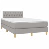 Sommier à lattes de lit et matelas gris clair 120x190 cm tissu 