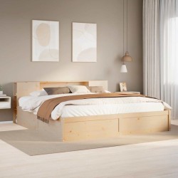 Cadre de lit sans matelas 180x200 cm bois massif de pin 