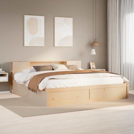 Cadre de lit sans matelas 180x200 cm bois massif de pin 