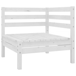 Salon de jardin 7 pcs Blanc Bois de pin massif 