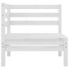 Salon de jardin 7 pcs Blanc Bois de pin massif 