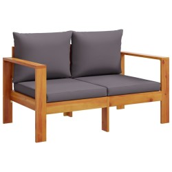 Salon de jardin avec coussins 3 pcs bois massif d'acacia 