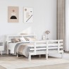 Cadre de lit avec tête de lit sans matelas blanc 160x200 cm 