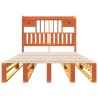 Lit bibliothèque sans matelas cire marron 135x190 cm pin massif 