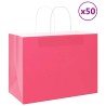 Sacs en papier 50 pcs avec poignées rose 32x17x25 cm 