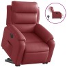Fauteuil inclinable électrique rouge bordeaux similicuir 
