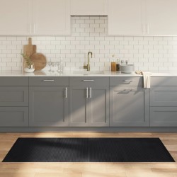 Tapis rectangulaire noir 80x200 cm bambou 