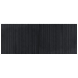 Tapis rectangulaire noir 80x200 cm bambou 