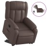 Fauteuil inclinable électrique marron similicuir 