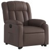 Fauteuil inclinable électrique marron similicuir 