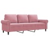 Canapé à 3 places Rose 180 cm Velours 
