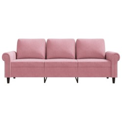 Canapé à 3 places Rose 180 cm Velours 