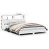 Cadre de lit sans matelas blanc 150x200 cm bois de pin massif 