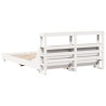 Cadre de lit sans matelas blanc 150x200 cm bois de pin massif 